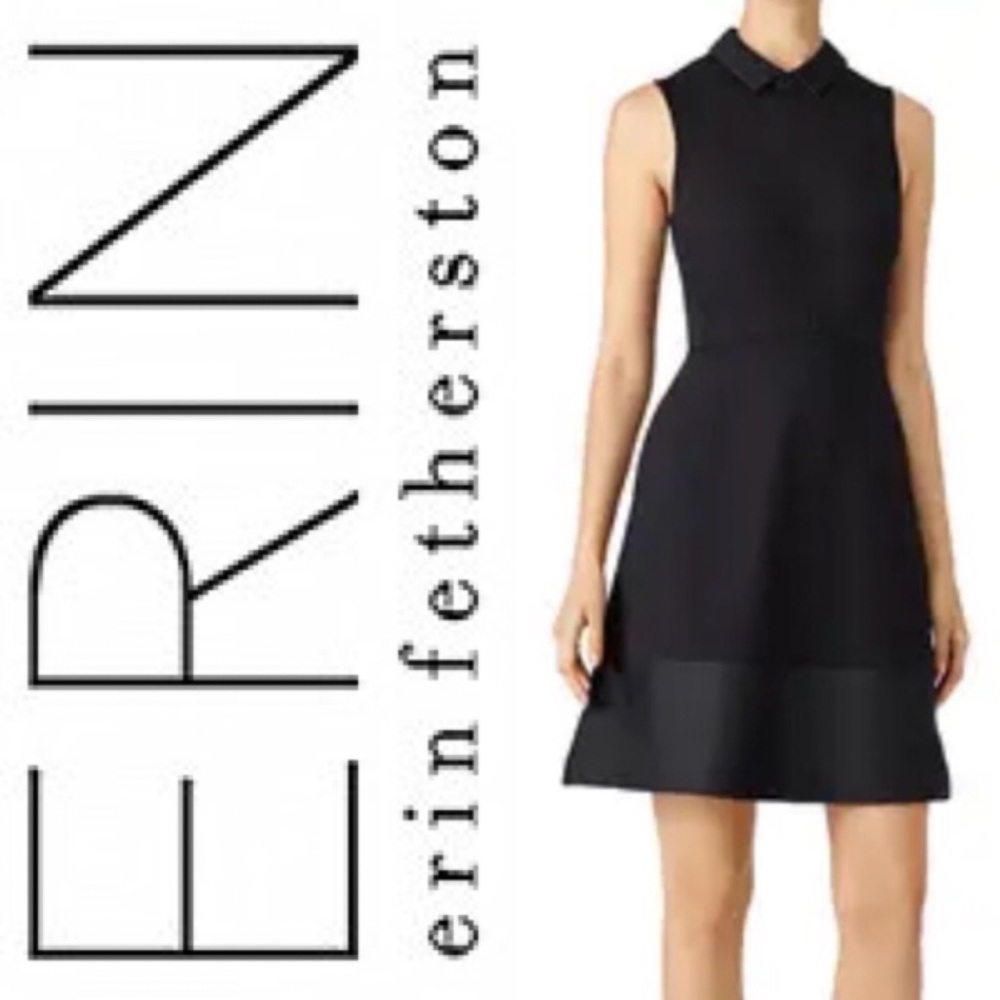 ERIN Erin Featherston Marie Collared Dress Black